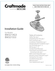 Craftmade BW321AG3 Guia De Instalacion