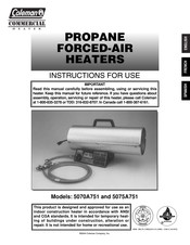 Coleman COMMERCIAL HEATER 5075 Serie Instrucciones De Uso