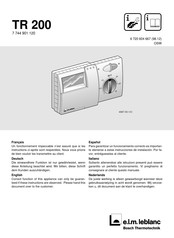 Bosch Thermotechnik e.l.m. leblanc TR 200 Manual De Instrucciones