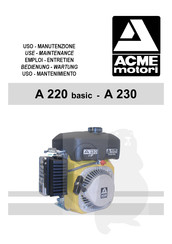 ACME motori A 220 basic Manual De Uso & Mantenimiento