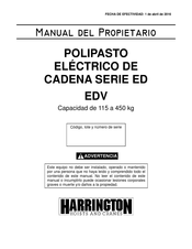 Harrington Hoists ED350V Manual Del Propietário