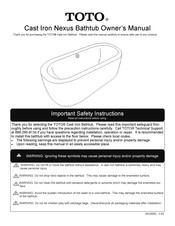 Toto Cast Iron Nexus El Manual Del Propietario