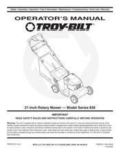 Troy-Bilt 836 Serie Manual Del Operador
