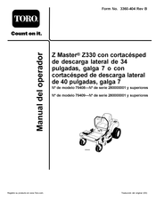 Toro Z Master Z330 Manual Del Operador