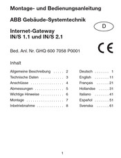 ABB IN/S 2.1 Instrucciones De Montaje Y Funcionamiento