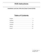 Scotsman KVS Vari-Smart Control Instrucciones De Instalacion Y Uso