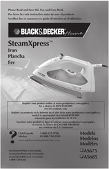 Black and Decker SteamXpress AS685 Manual De Usuario