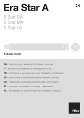 Nice E Star SA Instrucciones Y Advertencias Para La Instalación Y El Uso