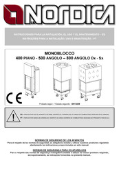 La Nordica MONOBLOCCO 400 PIANO Instrucciones Para La Instalación, El Uso Y El Mantenimiento