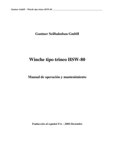 Gantner HSW-80 Manual De Operación Y Mantenimiento