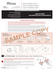 Pfister Bacci 8P5-BA Guía De Instalación Rápida