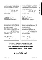 Mercury Marine 8.0 Manual De Operación Y Mantenimiento