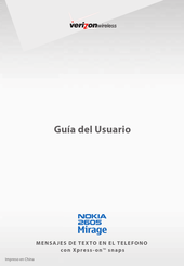 Verizon Nokia 2605 Mirage Guia Del Usuario