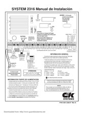 C&K systems 2316 Manual De Instalación