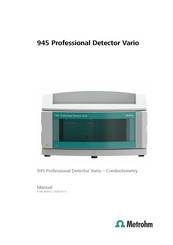 Metrohm 945 Professional Detector Vario Manual De Instrucciones