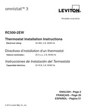 Leviton RC500-2EW Instrucciones De Instalación