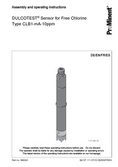 ProMinent DULCOTEST CLB1-mA-10ppm Instrucciones De Montaje Y Funcionamiento