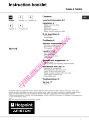 Hotpoint Ariston TCF 87B Folleto De Instrucciones