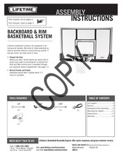 Lifetime BACKBOARD & RIM Instrucciones De Ensamble