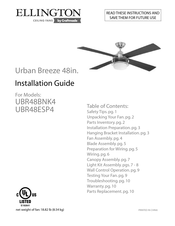 Craftmade ELLINGTON UBR48BNK4 Manual De Instrucciones