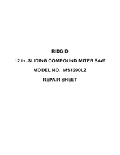 Ridgid MS1290LZ Manual De Instrucciones