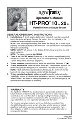 AgraTronix HT-PRO 20 Manual Del Operador