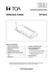 Toa WT-4810 Instrucciones De Operación