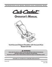 Cub Cadet CSV 050 Manual Del Operador