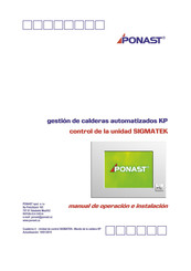 Ponast SIGMATEK HZS 521-G Manual De Operación E Instalación