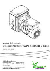 Ridder Drive Systems RW240 Manual Del Producto