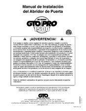 GTO/PRO DC 1500 Serie Manual De Instalación