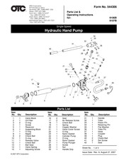 OTC 9106B Lista De Partes E Instrucciones De Funcionamiento