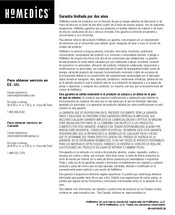 HoMedics DESTRESS HHP-250TL Manual De Instrucciones E Información De Garantía