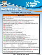 Hang ups Teeter Contour Power Manual Del Usuario