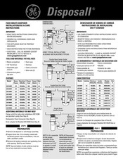 GE Disposall GFC300Y Instrucciones De Instalacion/Uso Y Cuidado