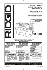 RIDGID WD45500 Manual Del Usuario