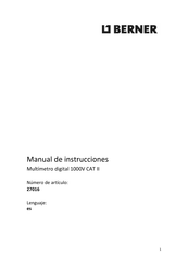 Berner 1000 B CAT II Manual De Instrucciones