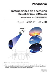 Panasonic PT-JX200 Serie Instrucciones De Operacion Y Manual De Content Manager