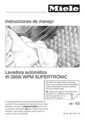 Miele W 2859i WPM SUPERTRONIC Instrucciones De Manejo