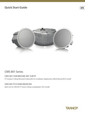 Tannoy CMS 801 PI 8 OHM BACKCAN Guia De Inicio Rapido