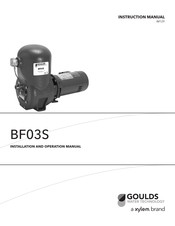 Xylem GOULDS BF03S Manual De Instalación Y Funcionamiento