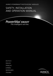 AVANCIS PowerMax SMART 90 Manual De Seguridad, Instalación Y Funcionamiento