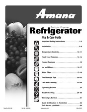 Amana Easy Reach Plus ABR2527FES Guía De Uso Y Cuidado