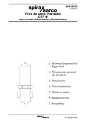 Spirax Sarco CSF16 Instrucciones De Instalación Y Mantenimiento
