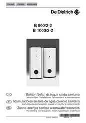 De Dietrich B 800/2-2 Instrucciones De Instalación, Puesta En Servicio Y Mantenimiento