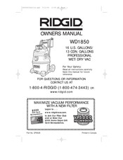 RIDGID WD18500 Manual Del Usuario