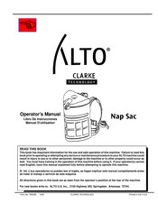 Alto CLARKE Nap Sac 230V Std Libro De Instrucciones