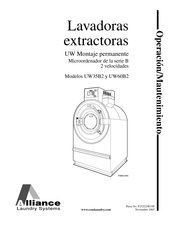 Alliance Laundry Systems UW60B2 Operación/Mantenimiento