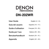 Denon Professional DN-202WR Guia Del Usuario