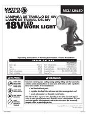 Matco Tools MCL1828LED Instrucciones De Operación